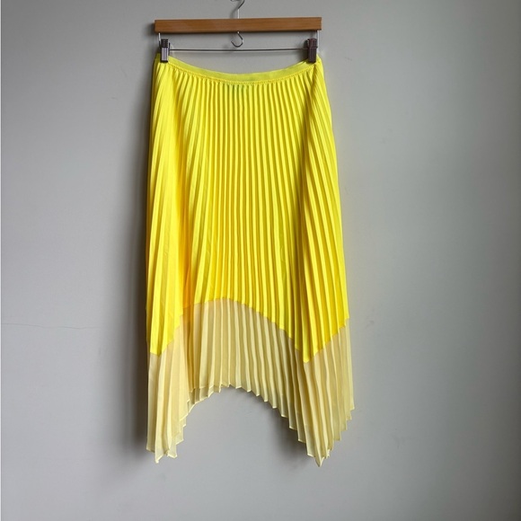 French Connection Ali Light Neon Pleated Midi Skirt- Size 8 - Picture 6 of 6
